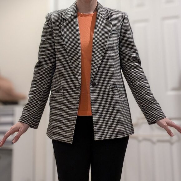 Picket & Post Jackets & Blazers - Picket & Post Vintage Houndstooth Blazer Coat Jacket Size 12
